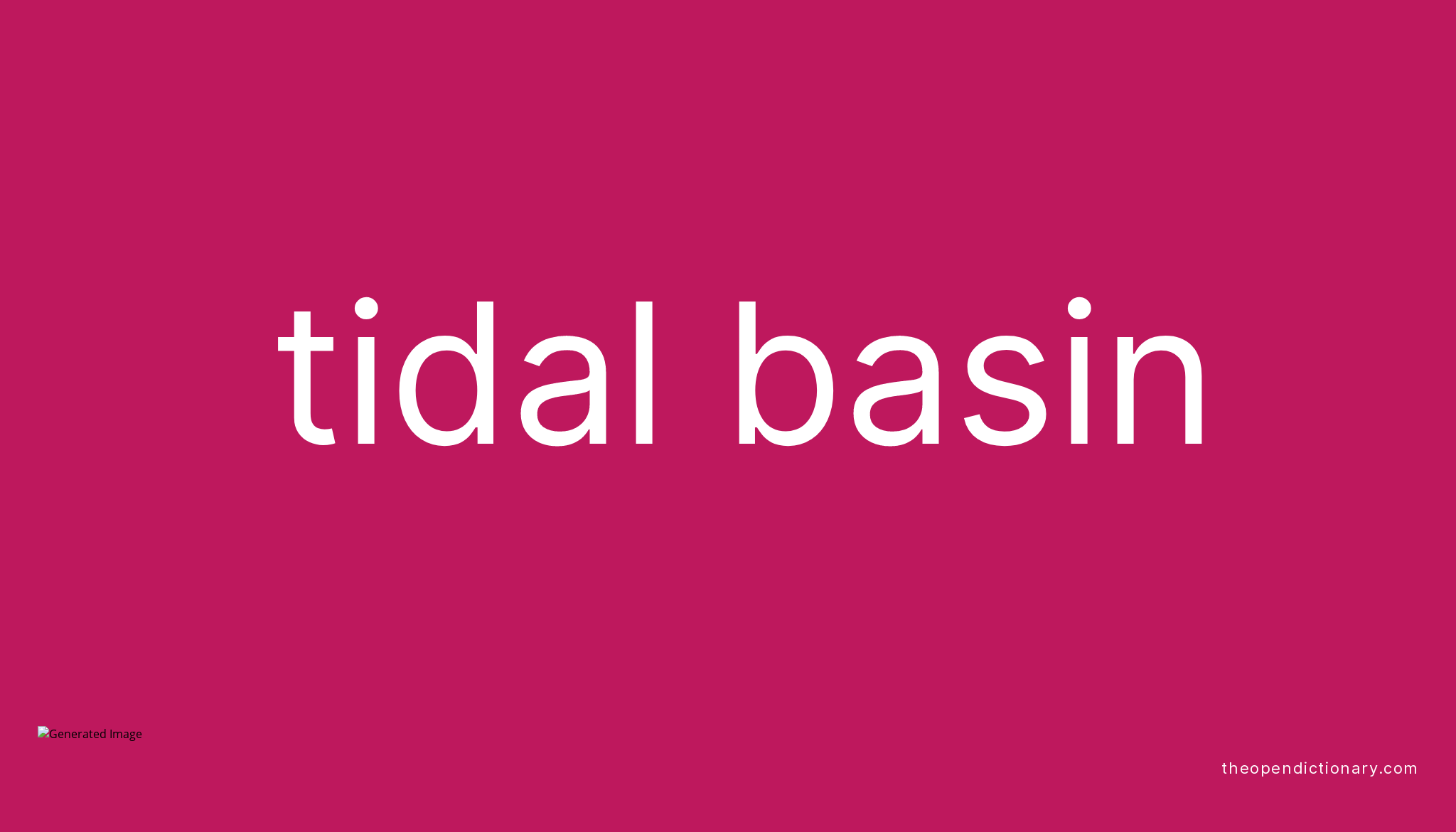Tidal basin Meaning of Tidal basin Definition of Tidal basin